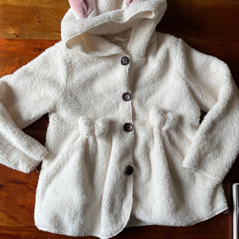 Girl fleece jacket bunny ears